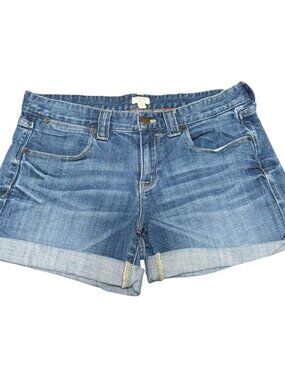 Jcrew Blue Denim Cuffed Shorts Size 4